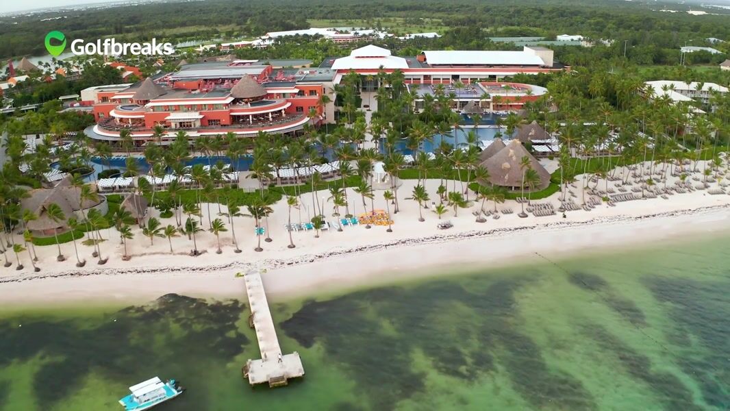 Barcelo Bavaro Palace all-inclusive beachfront resort with expansive pools and large resort complex in Punta Cana.