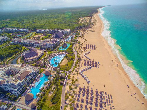 Hard Rock Hotel and Casino Punta Cana all-inclusive resort with large pools casino and entertainment venues.