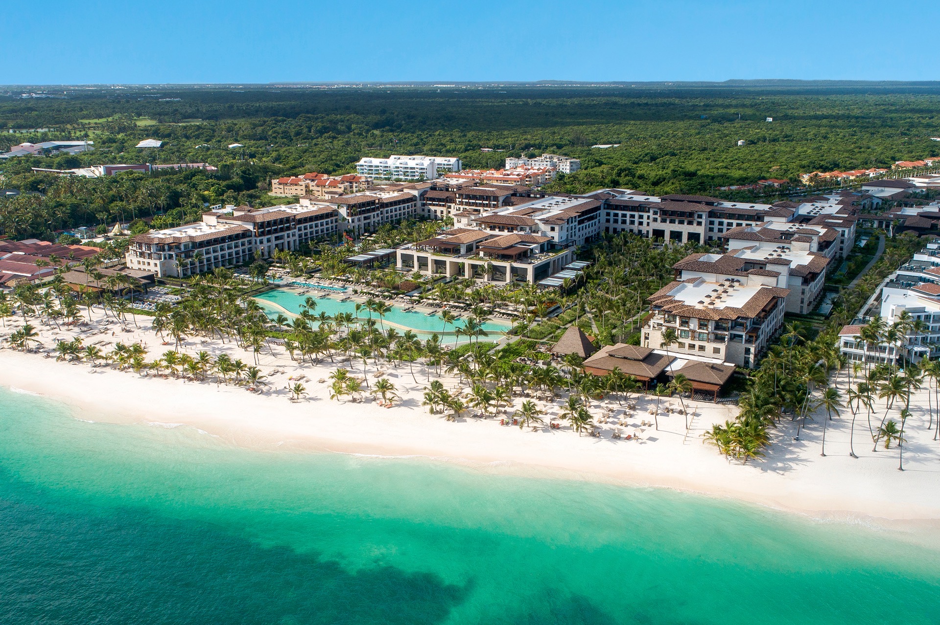 Lopesan Costa Bavaro Resort Spa and Casino large all-inclusive resort with modern design pools and entertainment areas in Punta Cana.