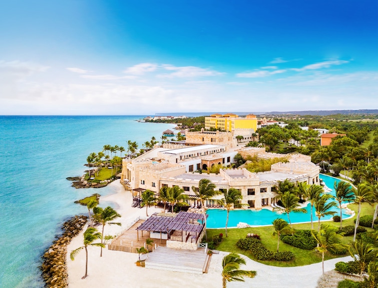 Sanctuary Cap Cana adults-only luxury collection resort with castle-inspired design and beachfront pools.