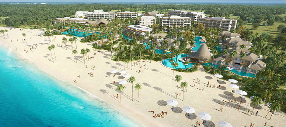 Secrets Cap Cana adults-only all-inclusive resort with beachfront infinity pools and romantic luxury setting.